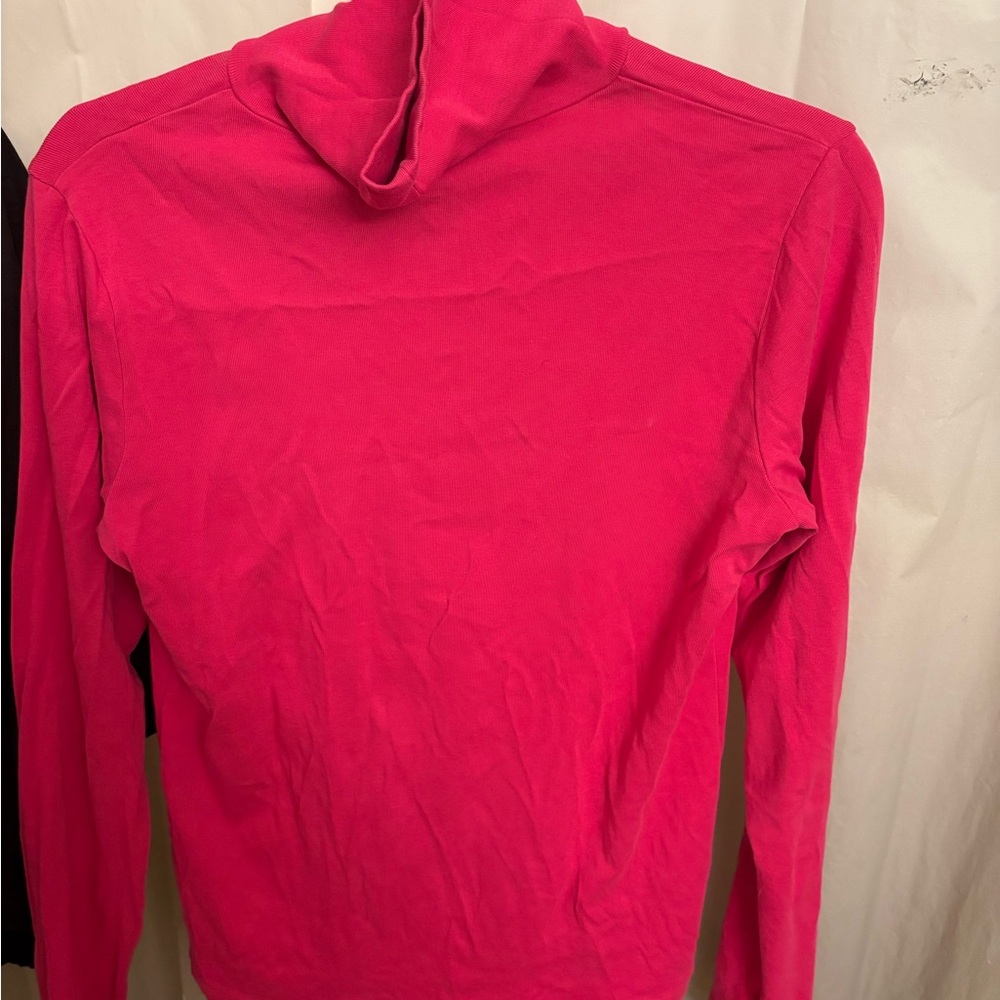 J. Crew Fuchsia Cotton Turtleneck - Picture 2 of 4